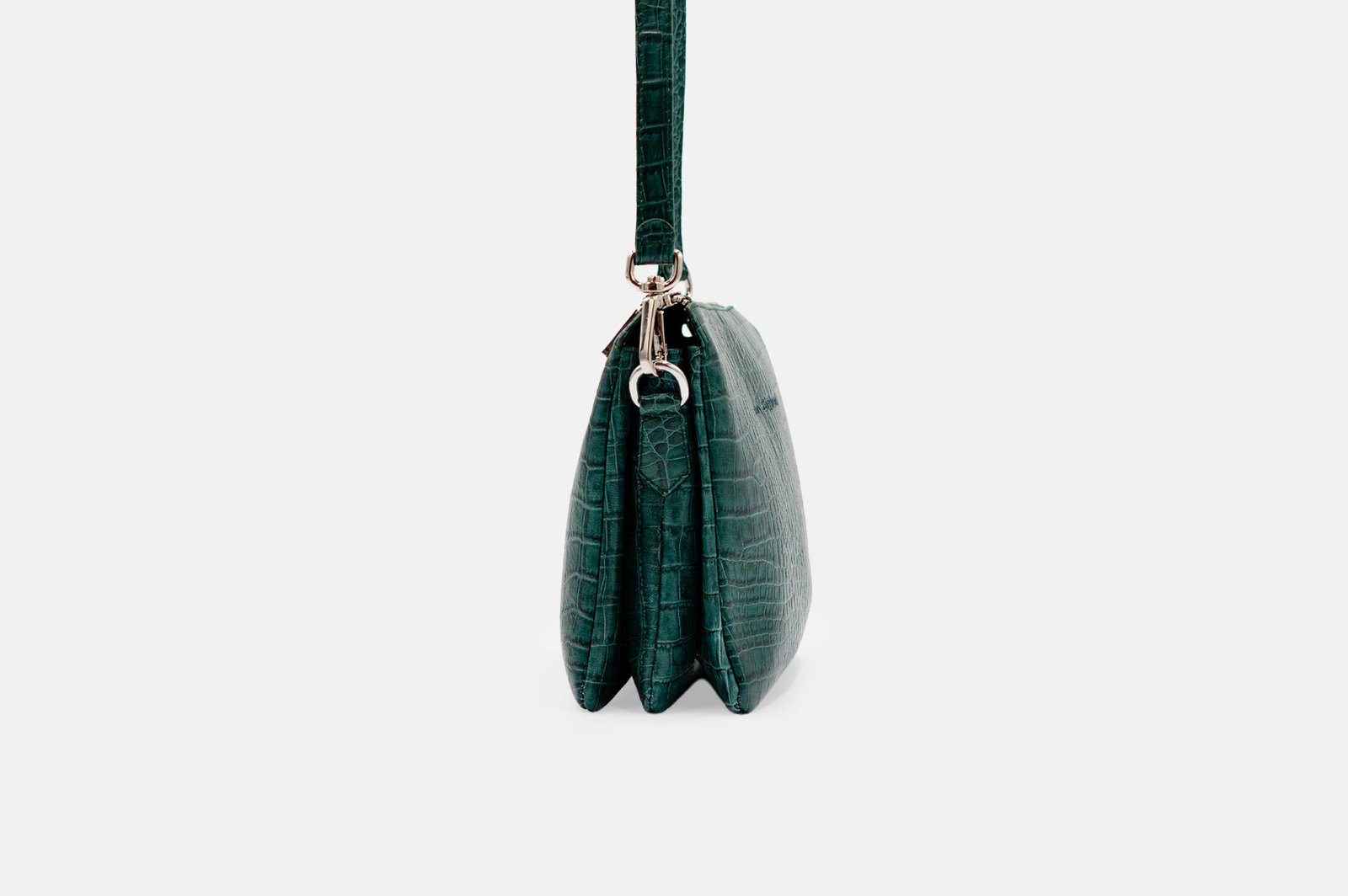 MORRAL MUJER CUERO BIGIONI MR-08-26 VERDE JADE + CORREA Y HEBILLAS - 2