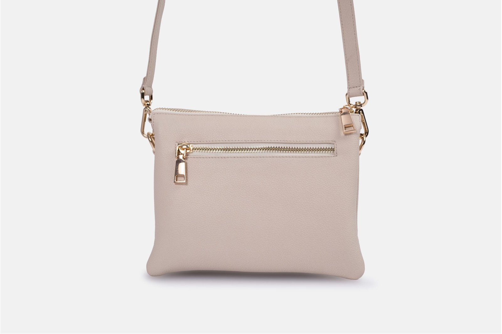 MORRAL MUJER CUERO BIGIONI MR08-01 BEIGE + CORREA Y HEBILLAS - 4