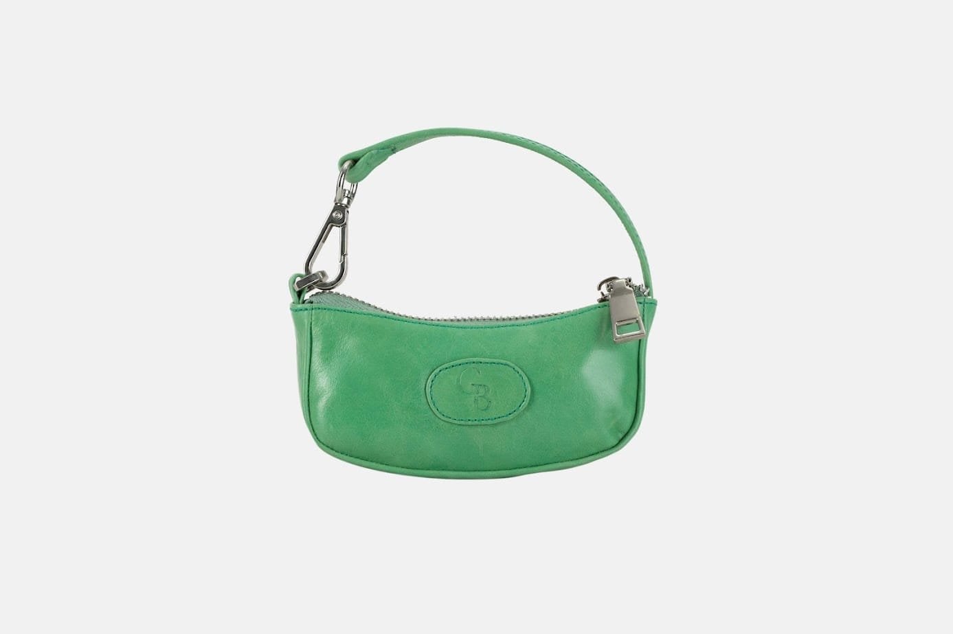 MONEDERO MUJER CUERO BIGIONI SENCILLERA VERDE JADE + CORREA Y HEBILLAS - 1