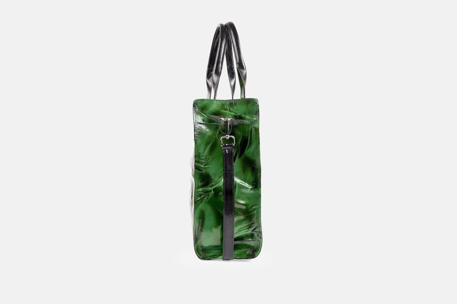 CARTERA MUJER CUERO BIGIONI BL-08-02 VERDE + CORREA Y HEBILLAS - 2