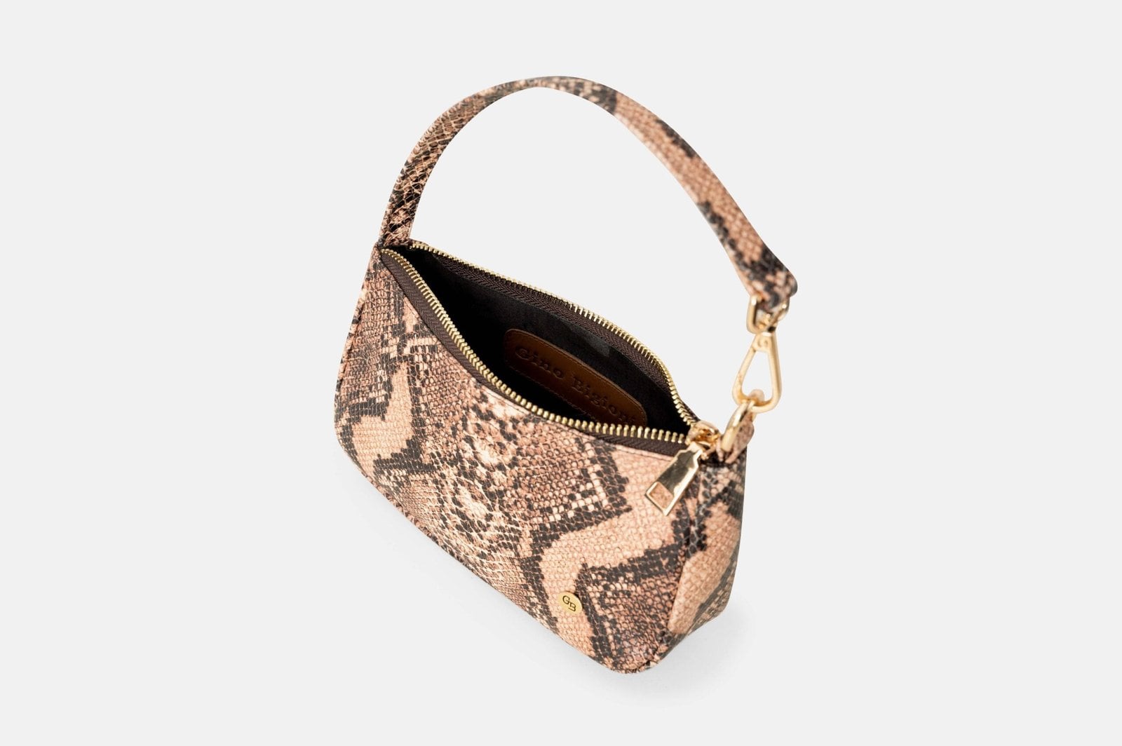 CARTERA DE MANO MUJER CUERO BIGIONI CM-01 MARRON CASCABEL + CORREA Y HEBILLAS - 2