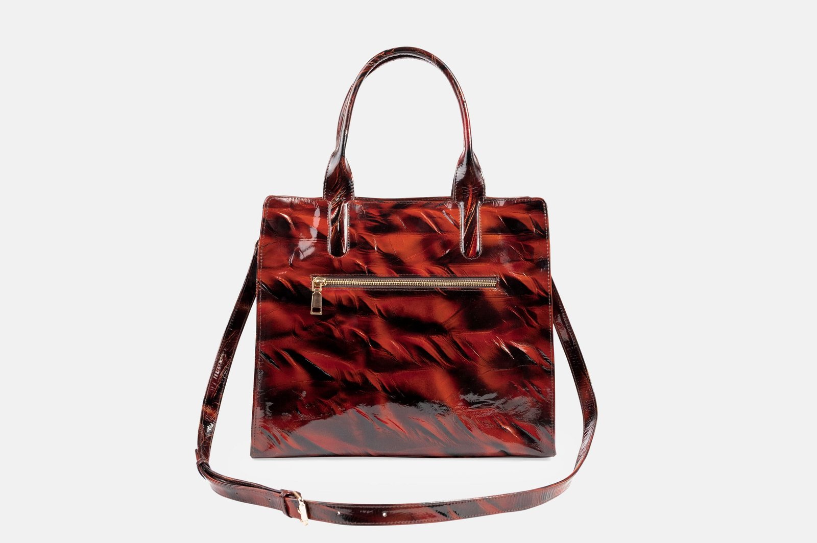 CARTERA MUJER CUERO BIGIONI BL-08-02 ROJO ROBLE + CORREA Y HEBILLAS - 3