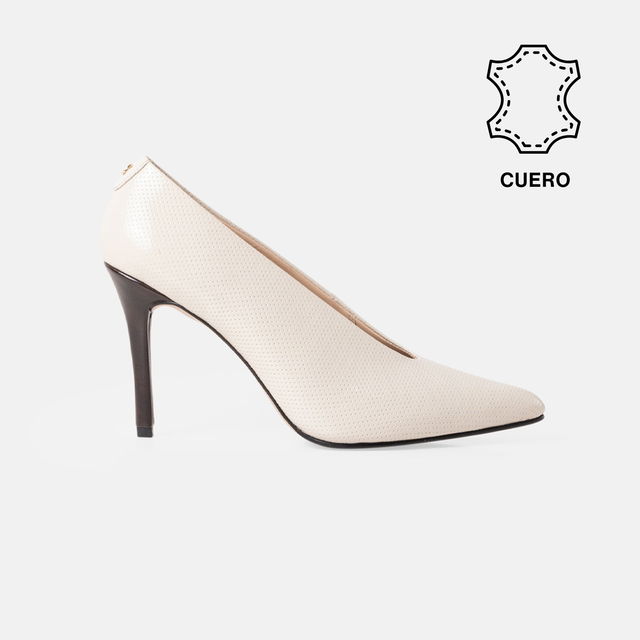 STILETTO EVORY CUERO CHAROL HUESO - 1