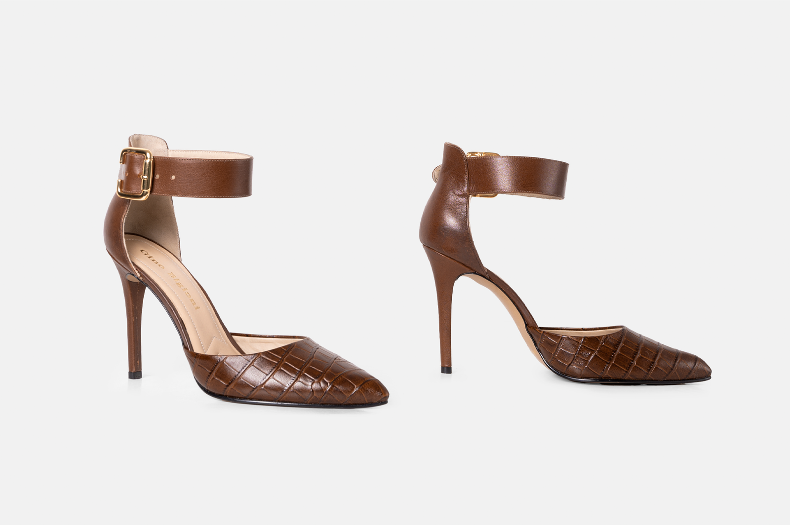 STILETTO REVE CUERO GRABADO MARRON - 4