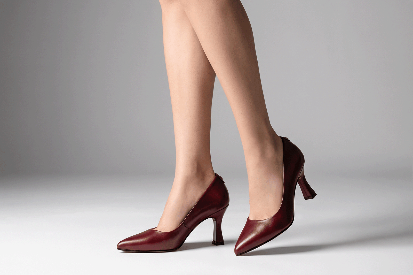 STILETTO SERAPHINE DE CUERO GUINDA - 2