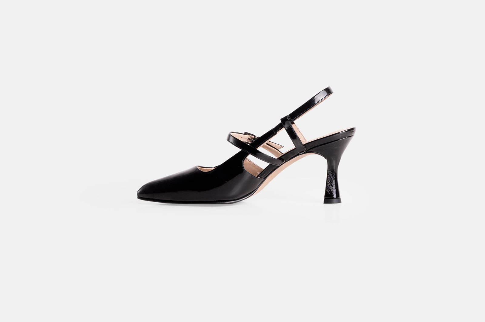 STILETTO BRISSA-70 CUERO CHAROL NEGRO - 3
