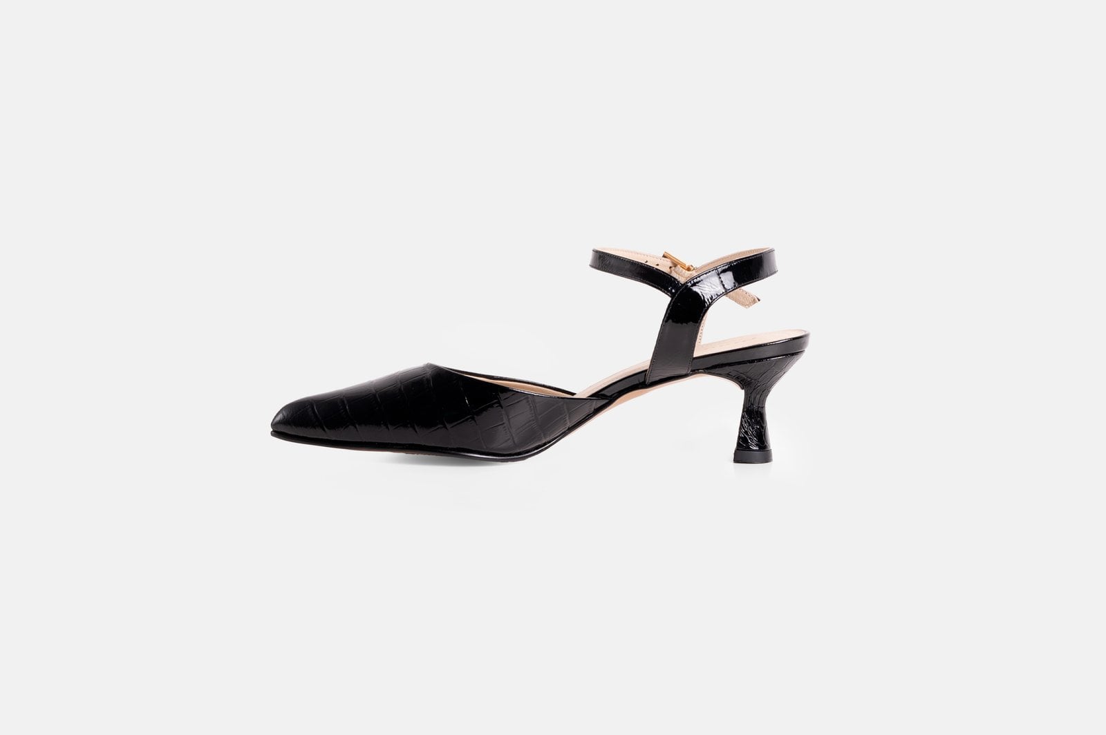 STILETTO JADE CUERO CHAROL CROCO NEGRO - 3