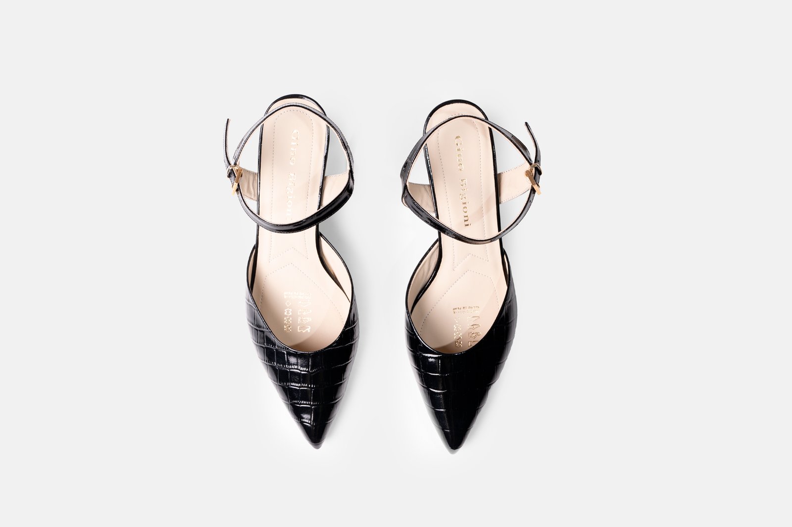 STILETTO JADE CUERO CHAROL CROCO NEGRO - 4