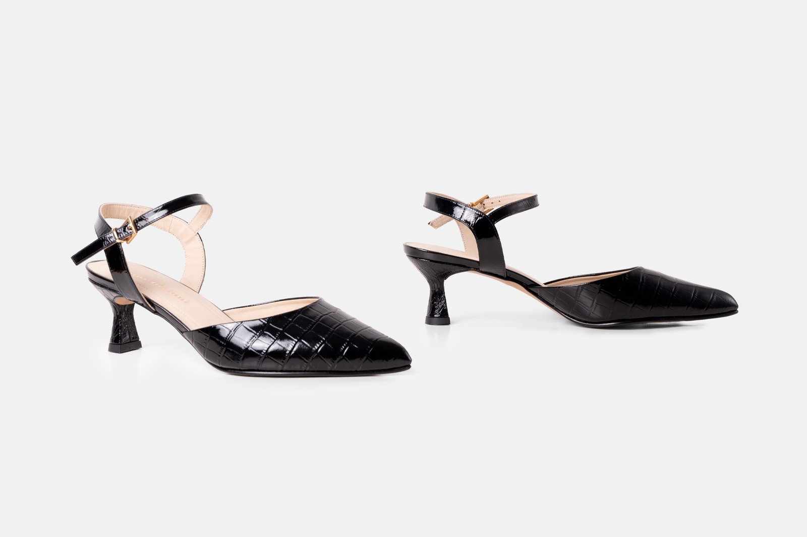 STILETTO JADE CUERO CHAROL CROCO NEGRO - 5
