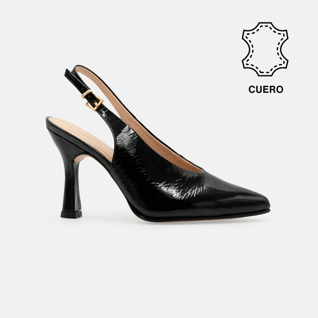 STILETTOS MED-26-90 CUERO CHAROL NEGRO - 1