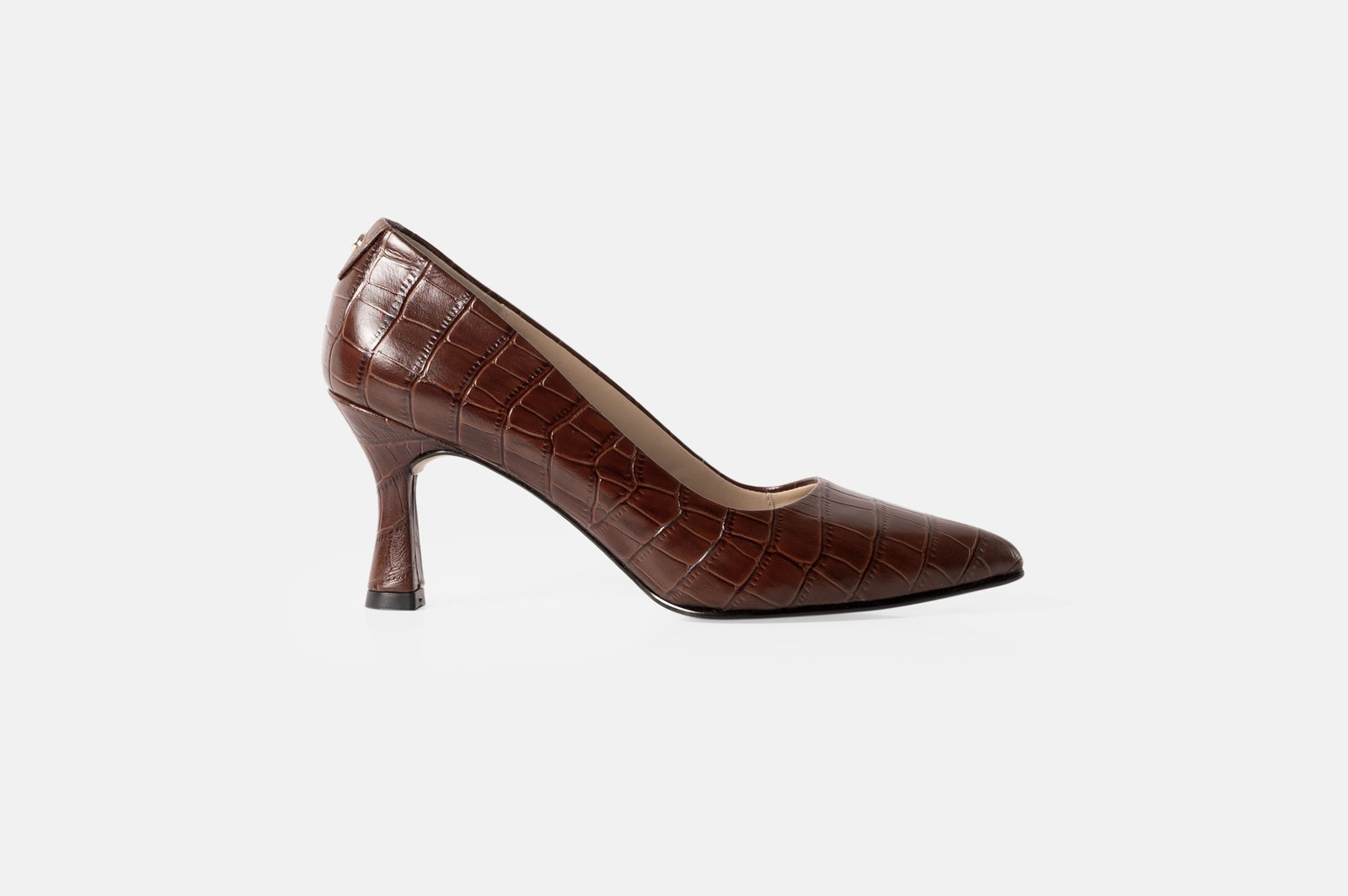 STILETTO SERAPHINE CUERO GRABADO COLOR CHOCOLATE - 1