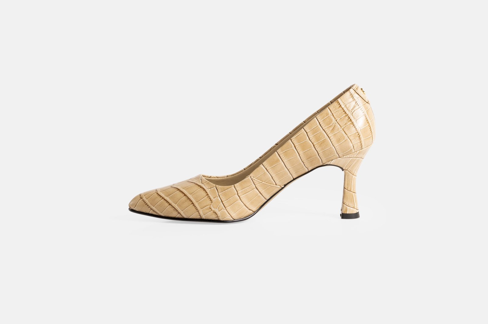 STILETTO SERAPHINE CUERO GRABADO COLOR ARENA - 3