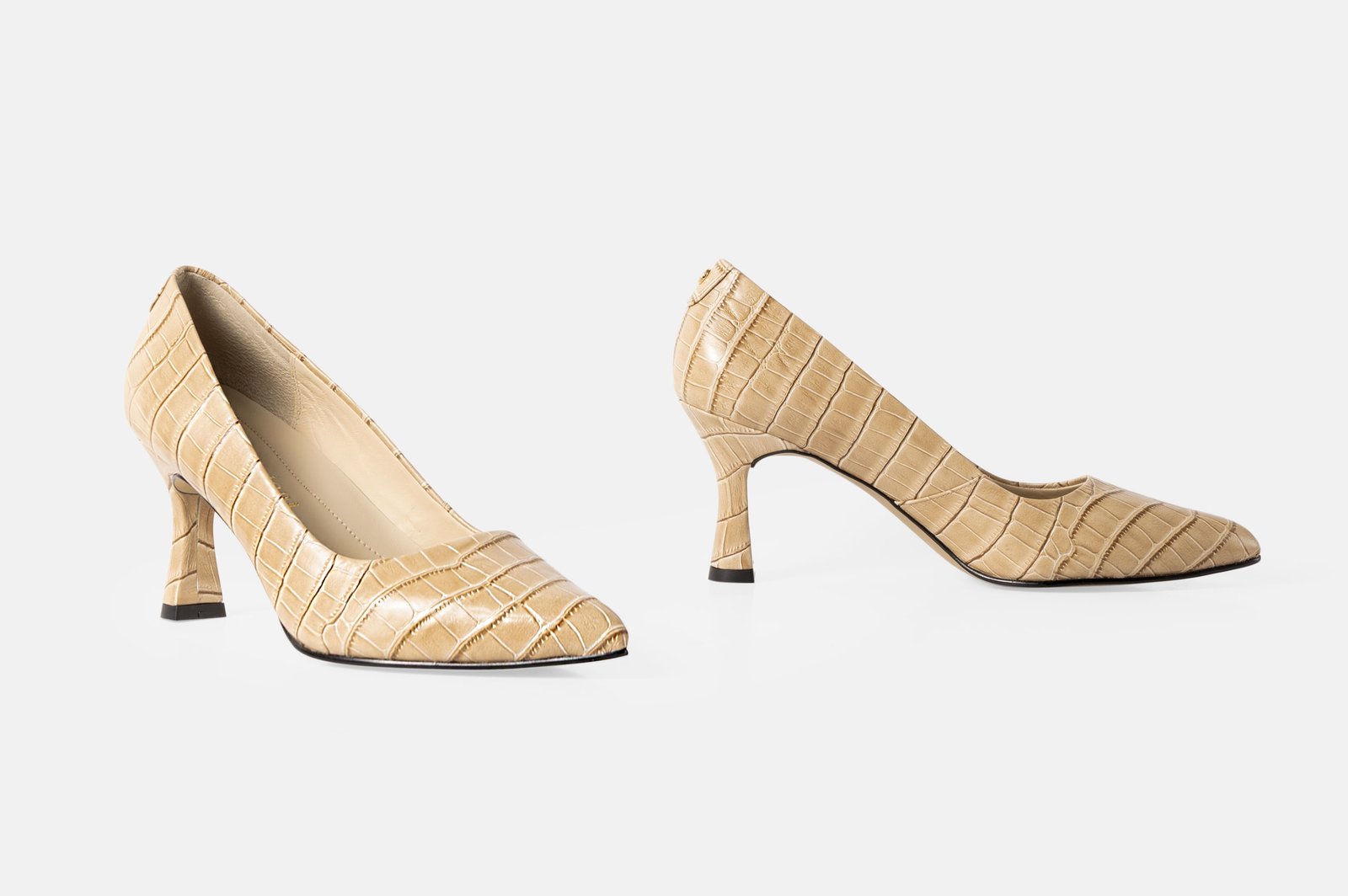 STILETTO SERAPHINE CUERO GRABADO COLOR ARENA - 4
