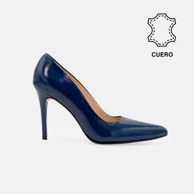 STILETTO CAMELIA AZUL NOCHE CUERO CHAROL - 1