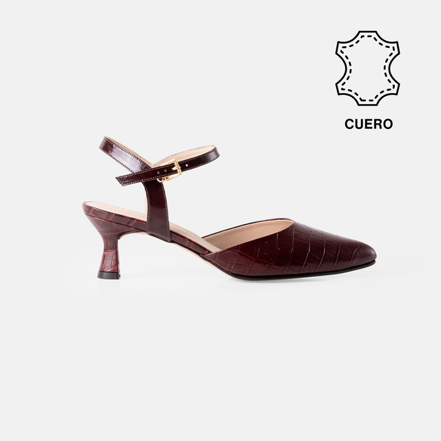 STILETTO JADE CUERO CROCO CHAROL VINO TINTO - 1