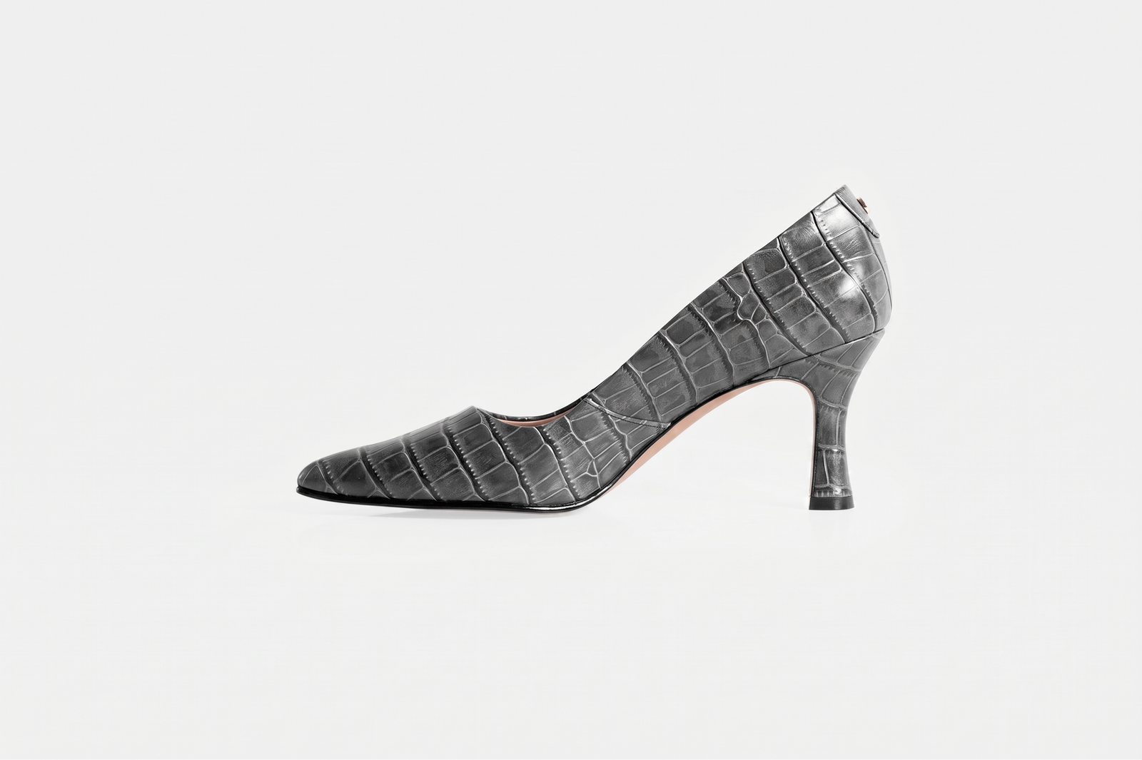 STILETTO SERAPHINE CUERO GRABADO COLOR GRIS - 3