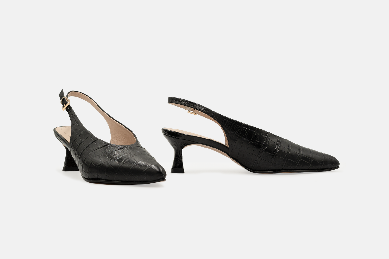 STILETTOS MED-26-50 CUERO GRABADO NEGRO - 3