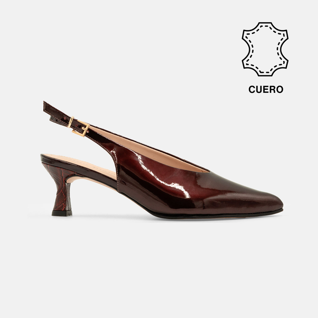 STILETTOS MED-26 CUERO CHAROL BORDO - 1