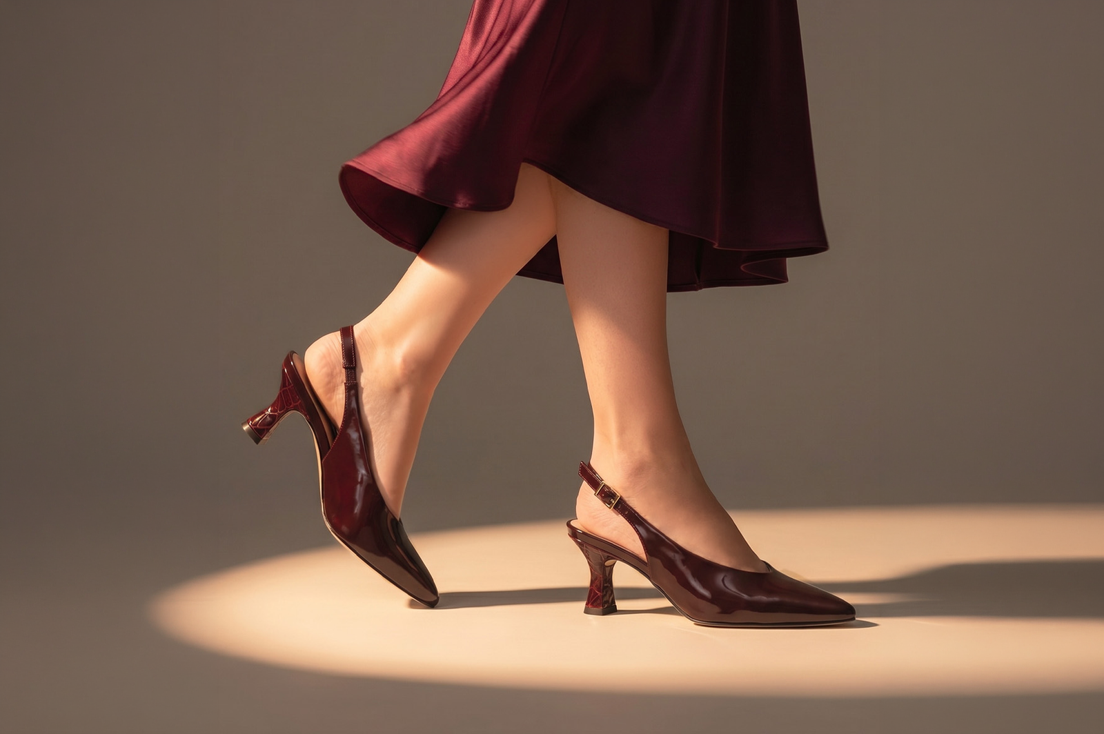 STILETTOS MED-26 CUERO CHAROL BORDO - 2
