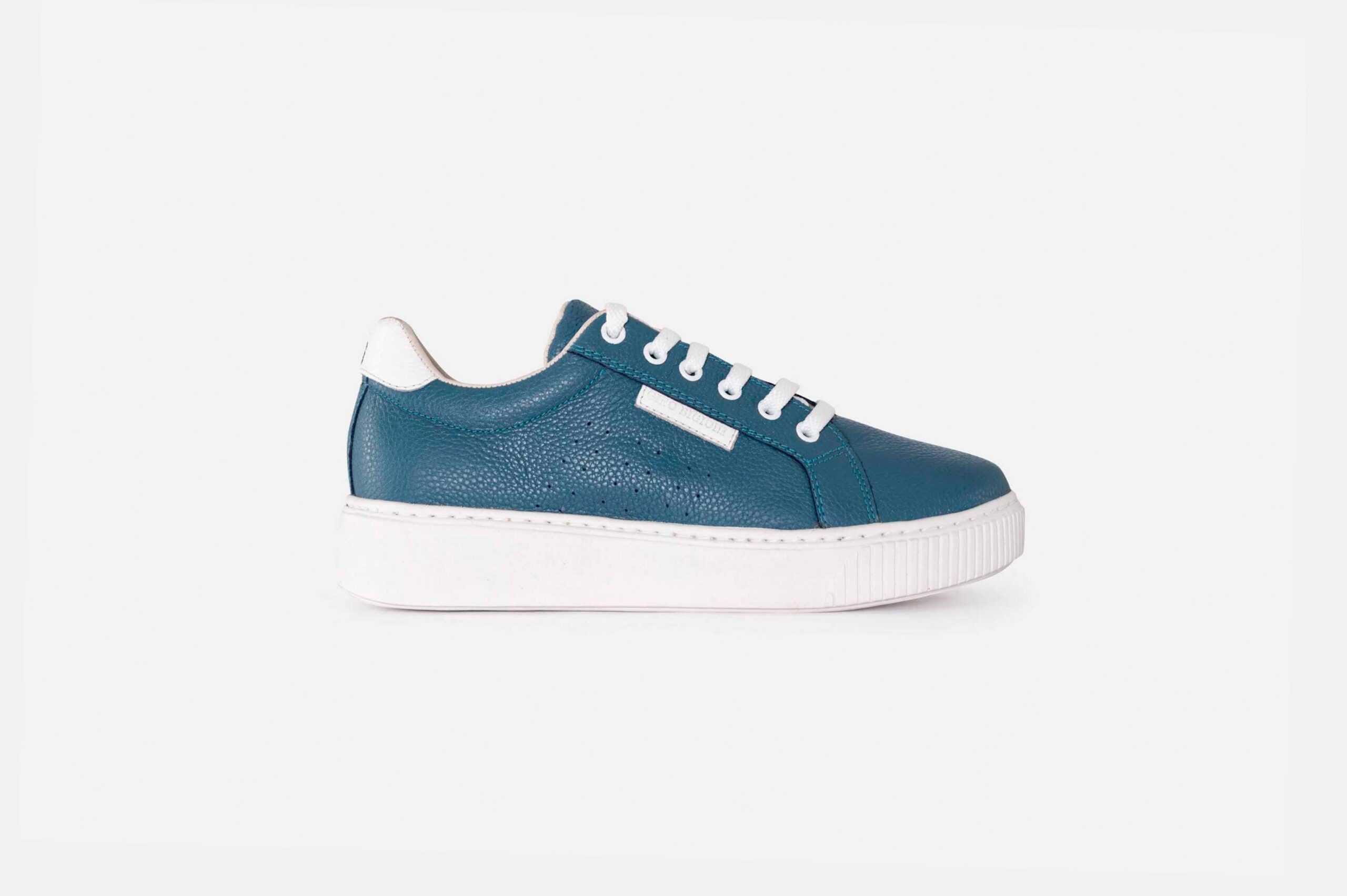 ZAPATILLAS MUJER CUERO FLOTTER BIGIONI ZA49 AZUL ACERO - 1