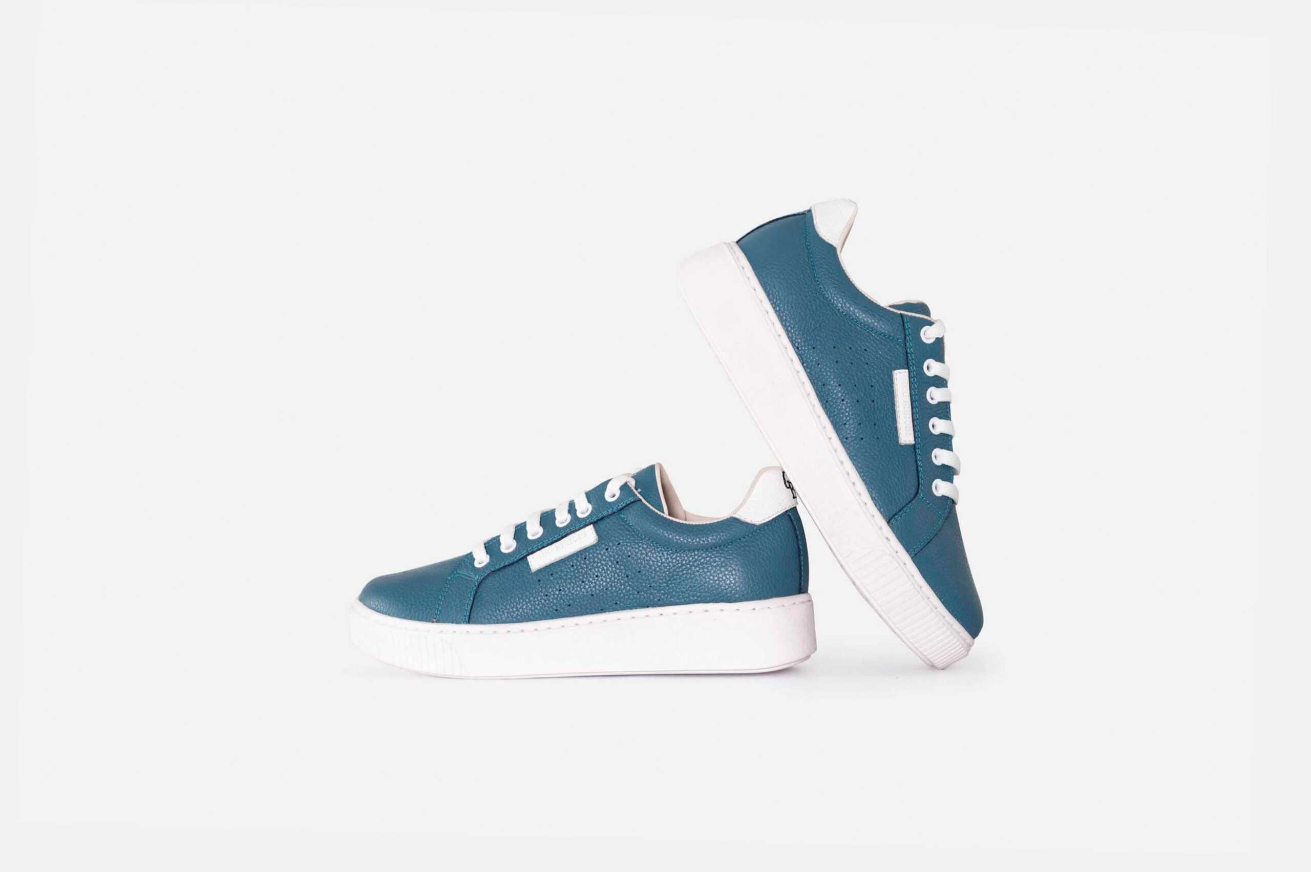 ZAPATILLAS MUJER CUERO FLOTTER BIGIONI ZA49 AZUL ACERO - 4