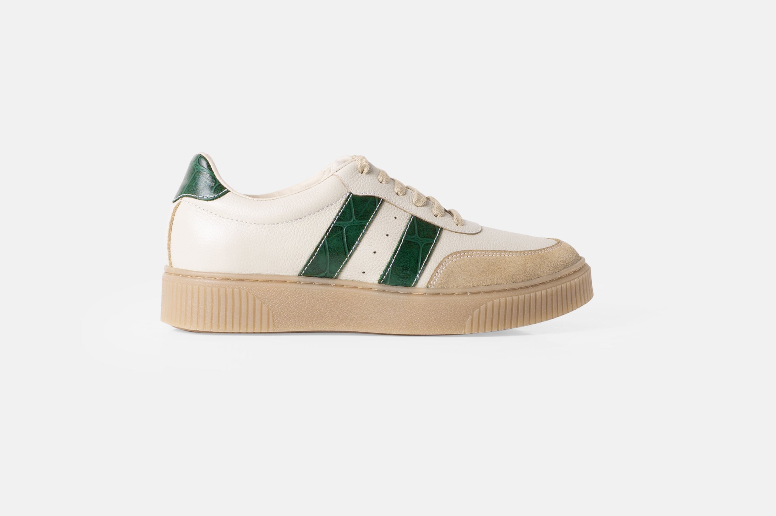ZAPATILLAS MUJER CUERO NAPA BIGIONI ZA-2601 BEIGE Y VERDE - 1