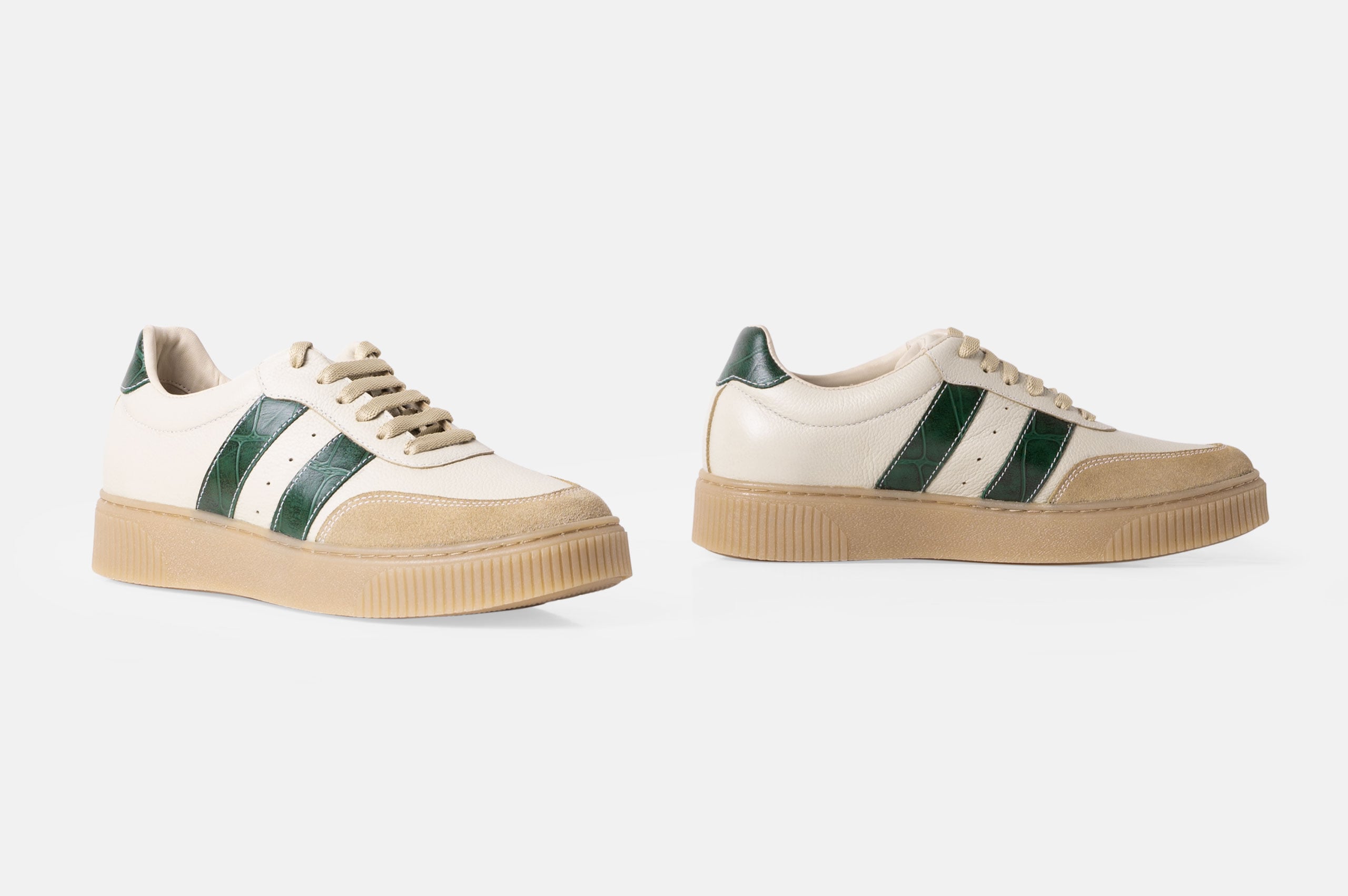 ZAPATILLAS MUJER CUERO NAPA BIGIONI ZA-2601 BEIGE Y VERDE - 4