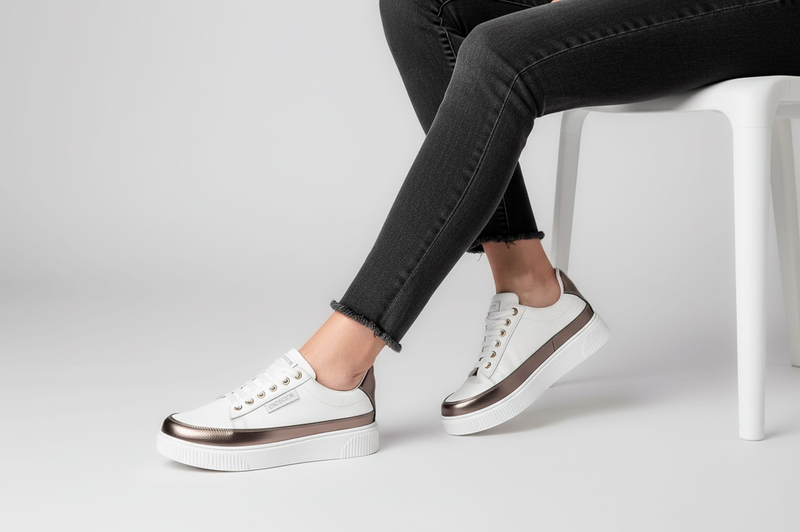 ZAPATILLAS MUJER CUERO FLOTTER BIGIONI ZA-0224 BLANCO Y COBRE - 2