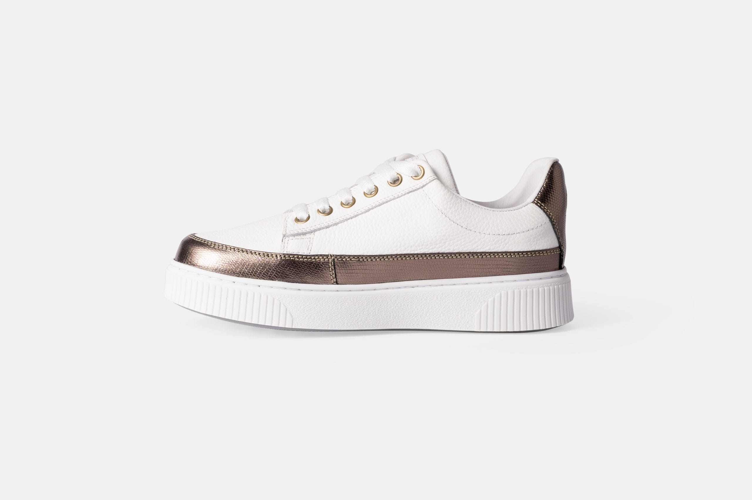 ZAPATILLAS MUJER CUERO FLOTTER BIGIONI ZA-0224 BLANCO Y COBRE - 3