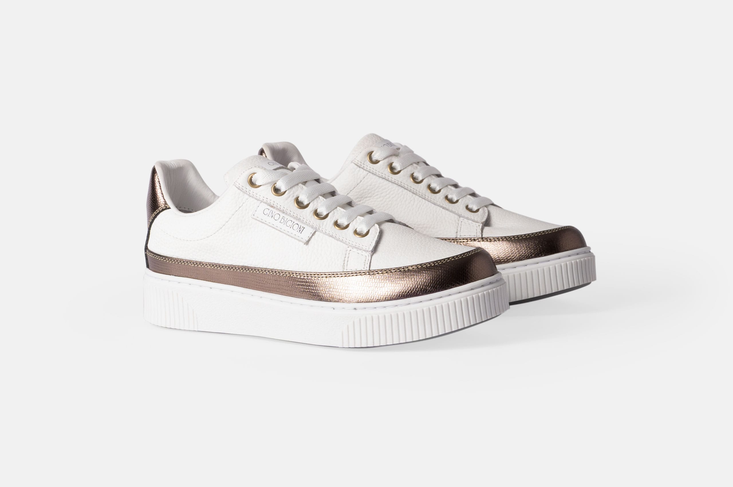 ZAPATILLAS MUJER CUERO FLOTTER BIGIONI ZA-0224 BLANCO Y COBRE - 4
