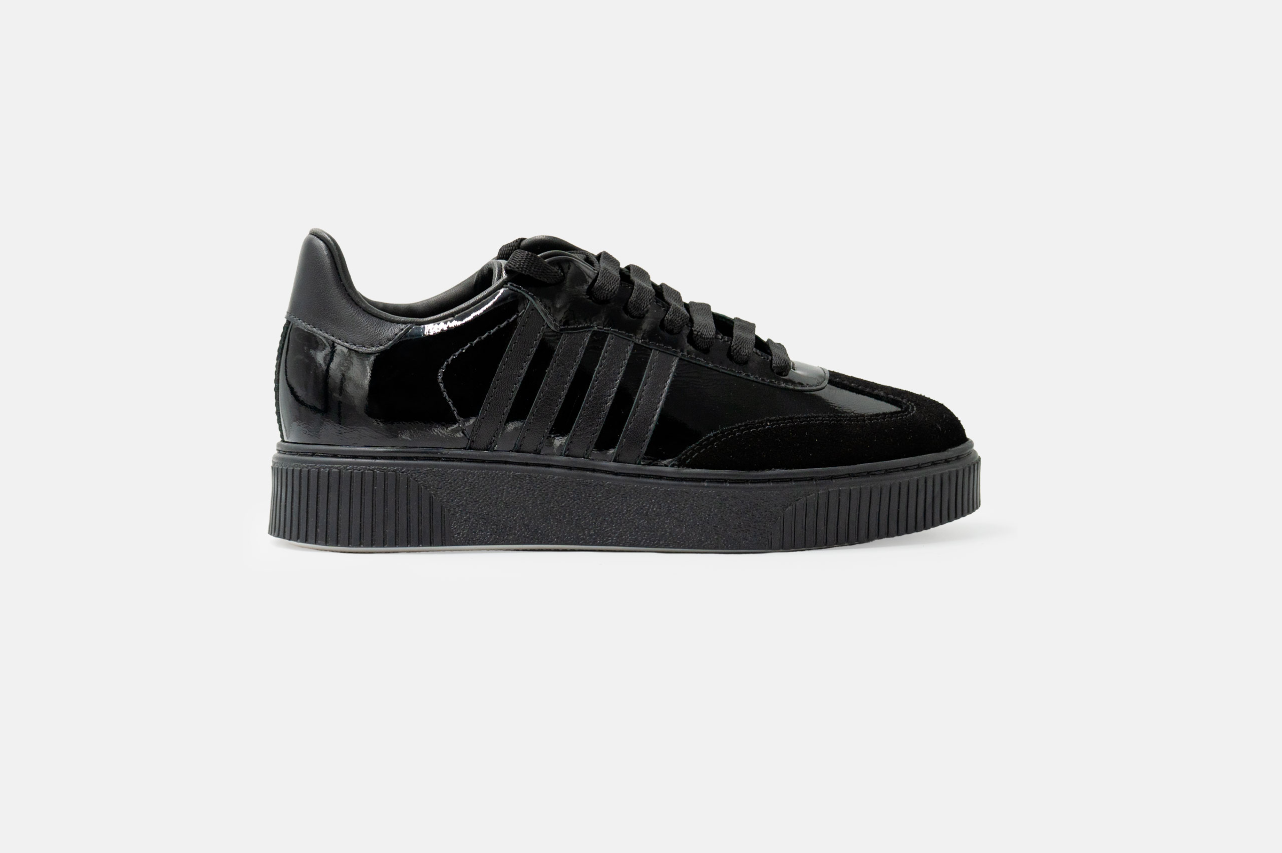 ZAPATILLAS MUJER CUERO CHAROL BIGIONI ZAM-04 NEGRO - 1