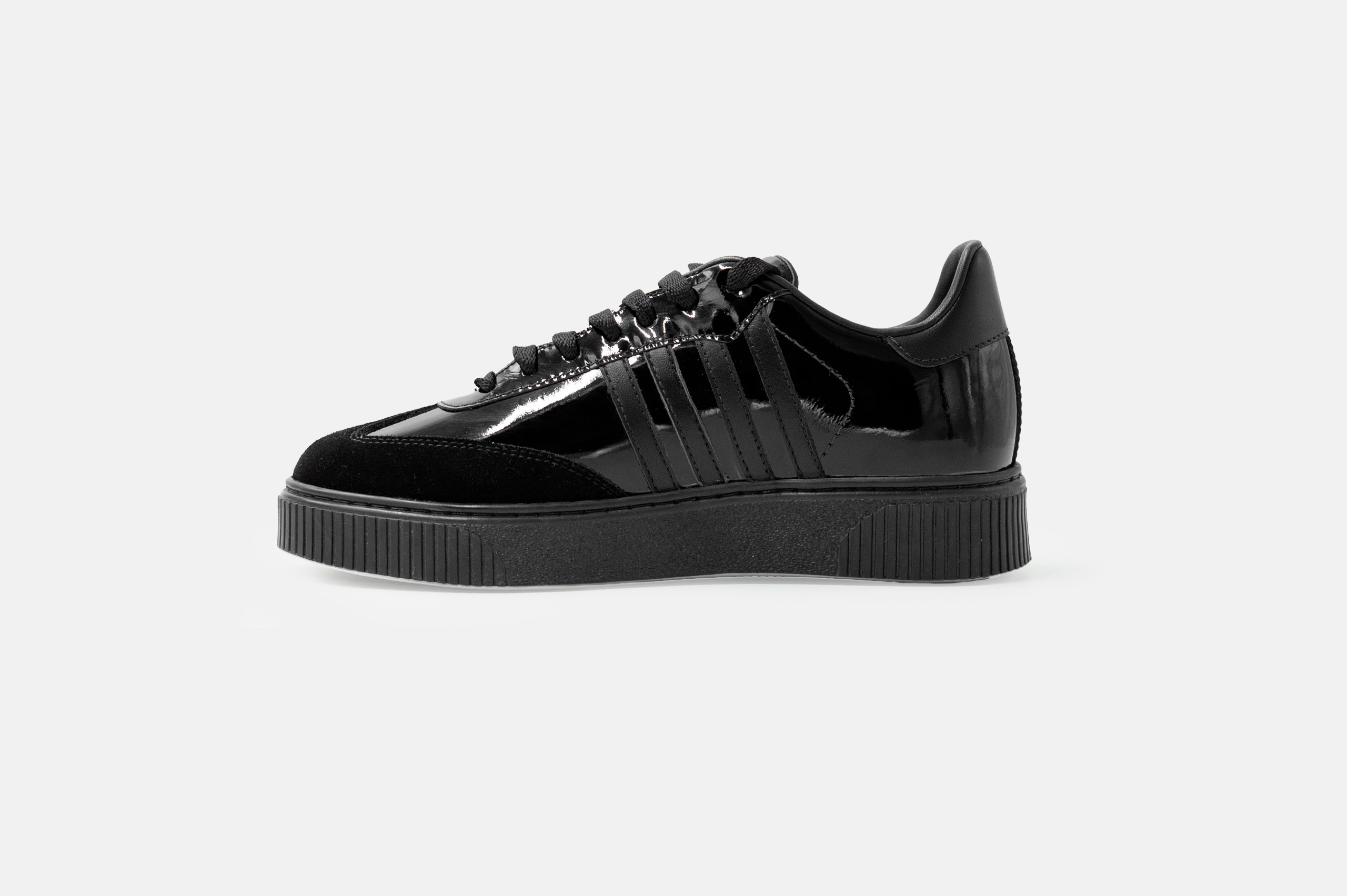 ZAPATILLAS MUJER CUERO CHAROL BIGIONI ZAM-04 NEGRO - 3