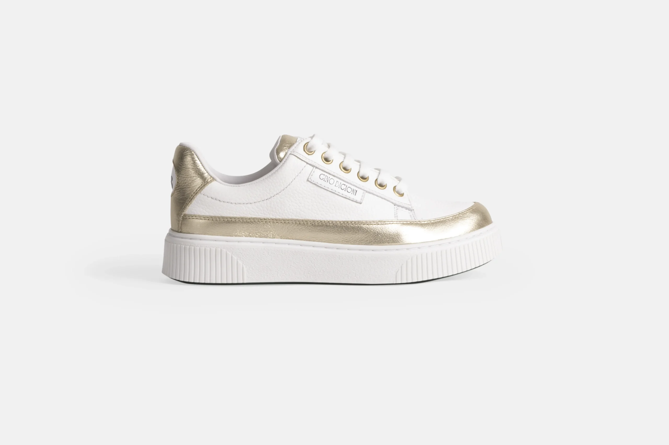 ZAPATILLAS MUJER CUERO FLOTTER BIGIONI ZA51-24 BLANCO Y DORADO - 1