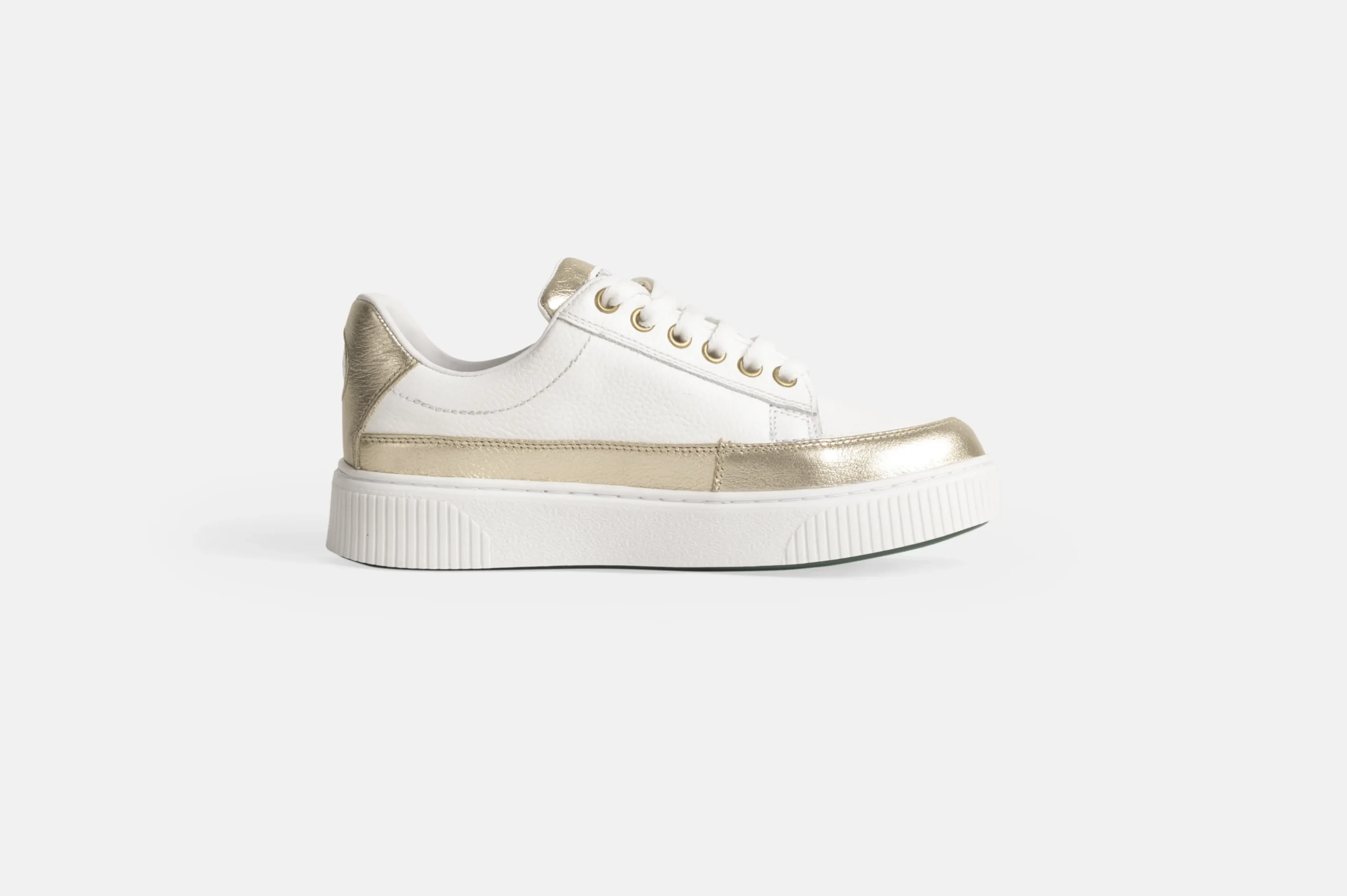 ZAPATILLAS MUJER CUERO FLOTTER BIGIONI ZA51-24 BLANCO Y DORADO - 3