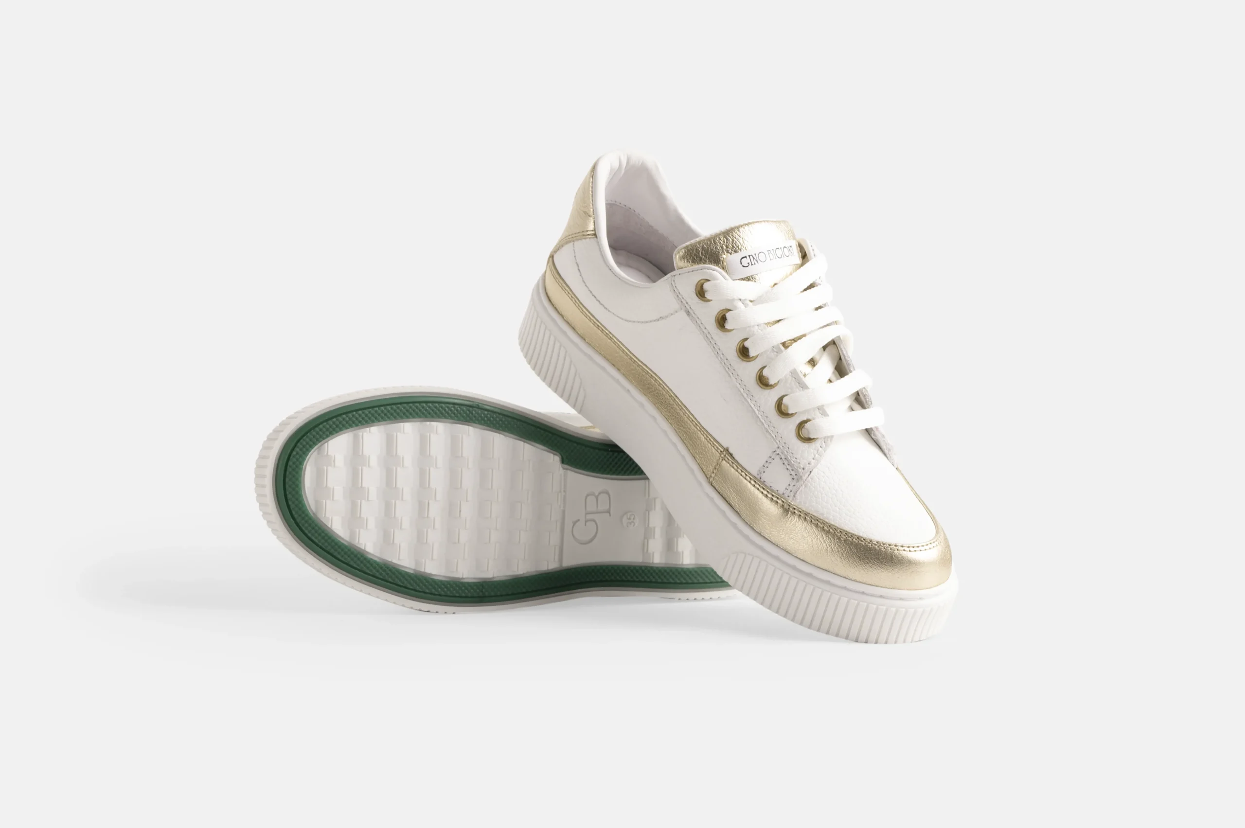 ZAPATILLAS MUJER CUERO FLOTTER BIGIONI ZA51-24 BLANCO Y DORADO - 4