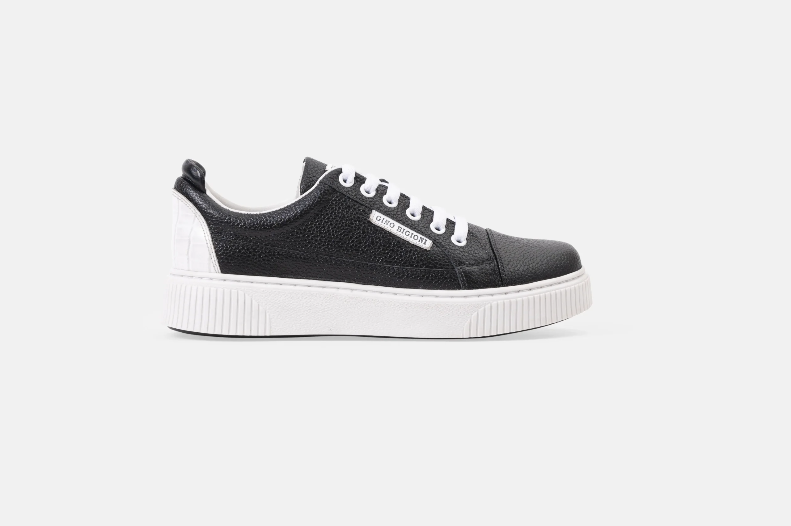 ZAPATILLAS MUJER CUERO FLOTTER BIGIONI ZA01-24 NEGRO Y BLANCO - 1