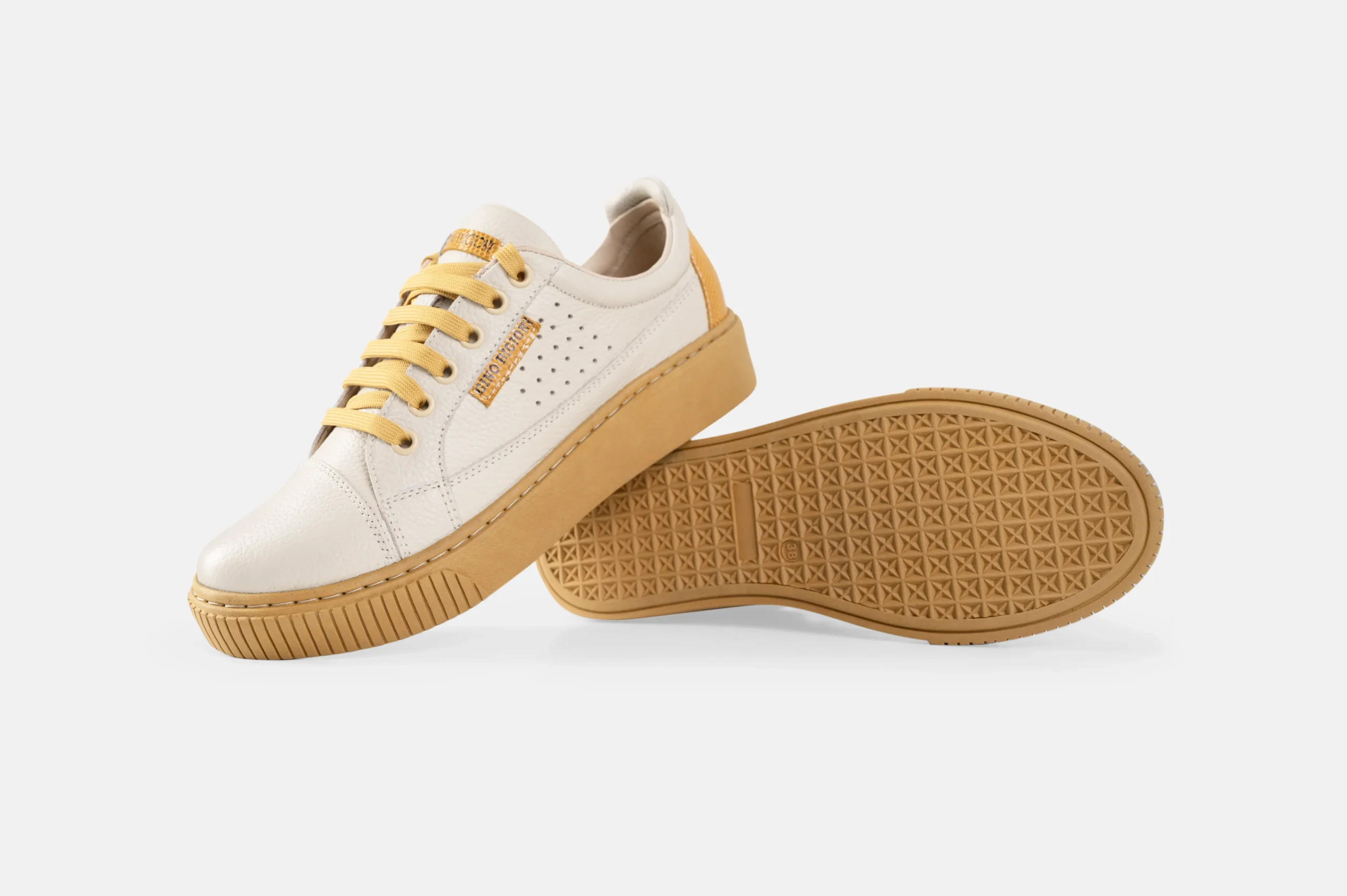 ZAPATILLAS MUJER CUERO FLOTTER BIGIONI ZA35 BEIGE Y MOSTAZA - 5