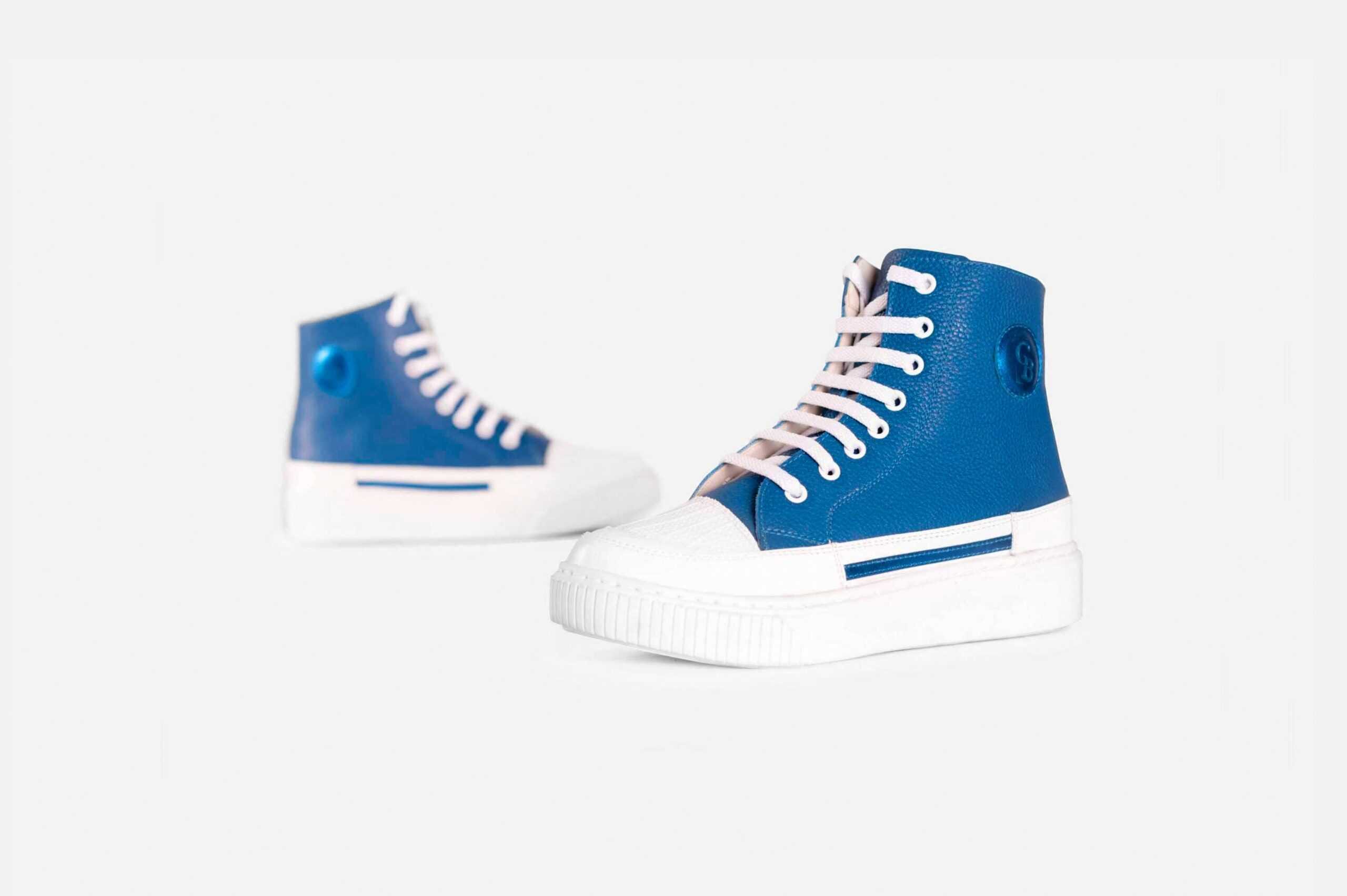 ZAPATILLAS MUJER CUERO FLOTTER BIGIONI RUN AZUL - 4