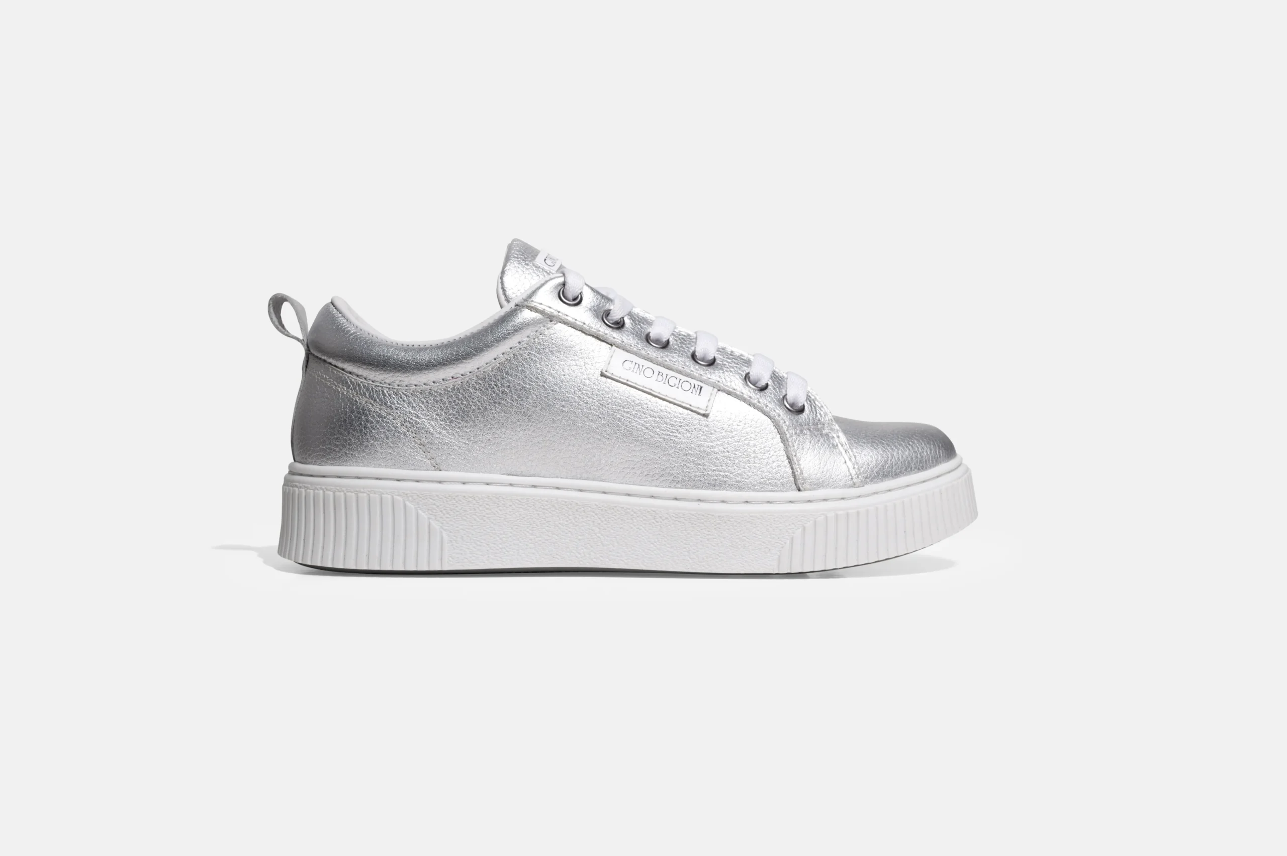 ZAPATILLAS MUJER CUERO GLITTER BIGIONI ZA49 PLATEADA - 1