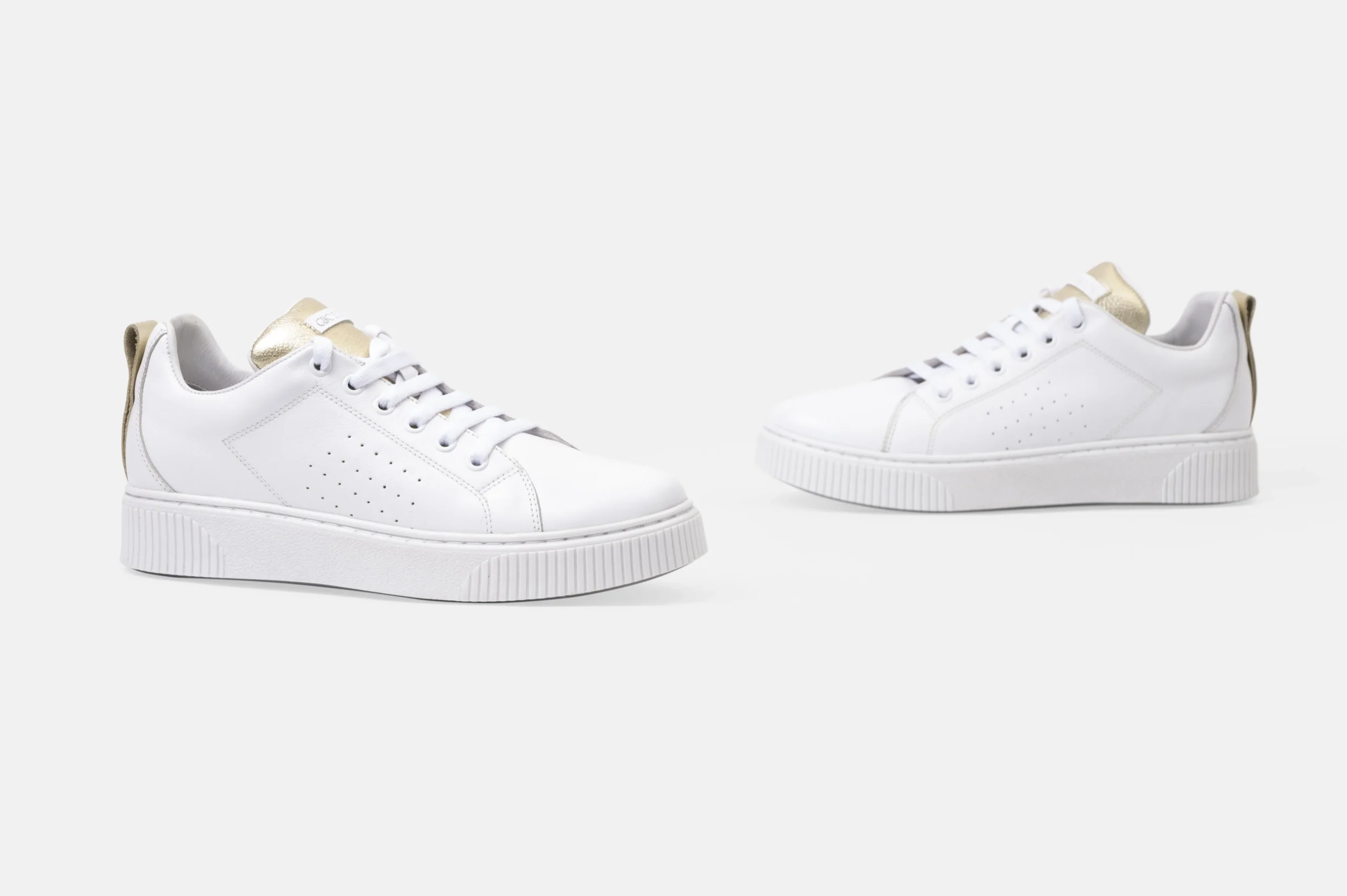 ZAPATILLAS MUJER CUERO LISO BIGIONI ZA46 BLANCO Y DORADO - 4