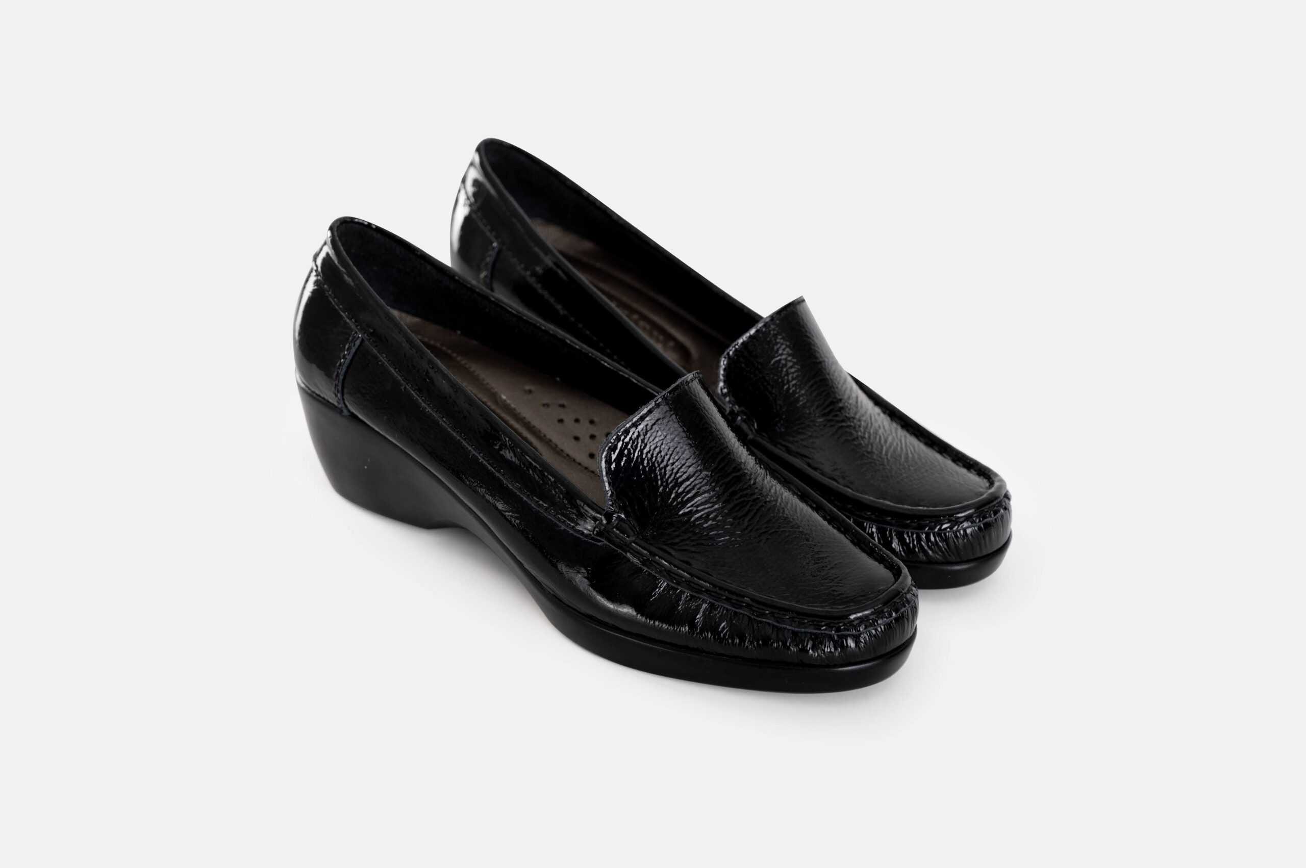 MOCASIN MUJER CUERO CHAROL BIGIONI TACNA22-02 NEGRO - 5