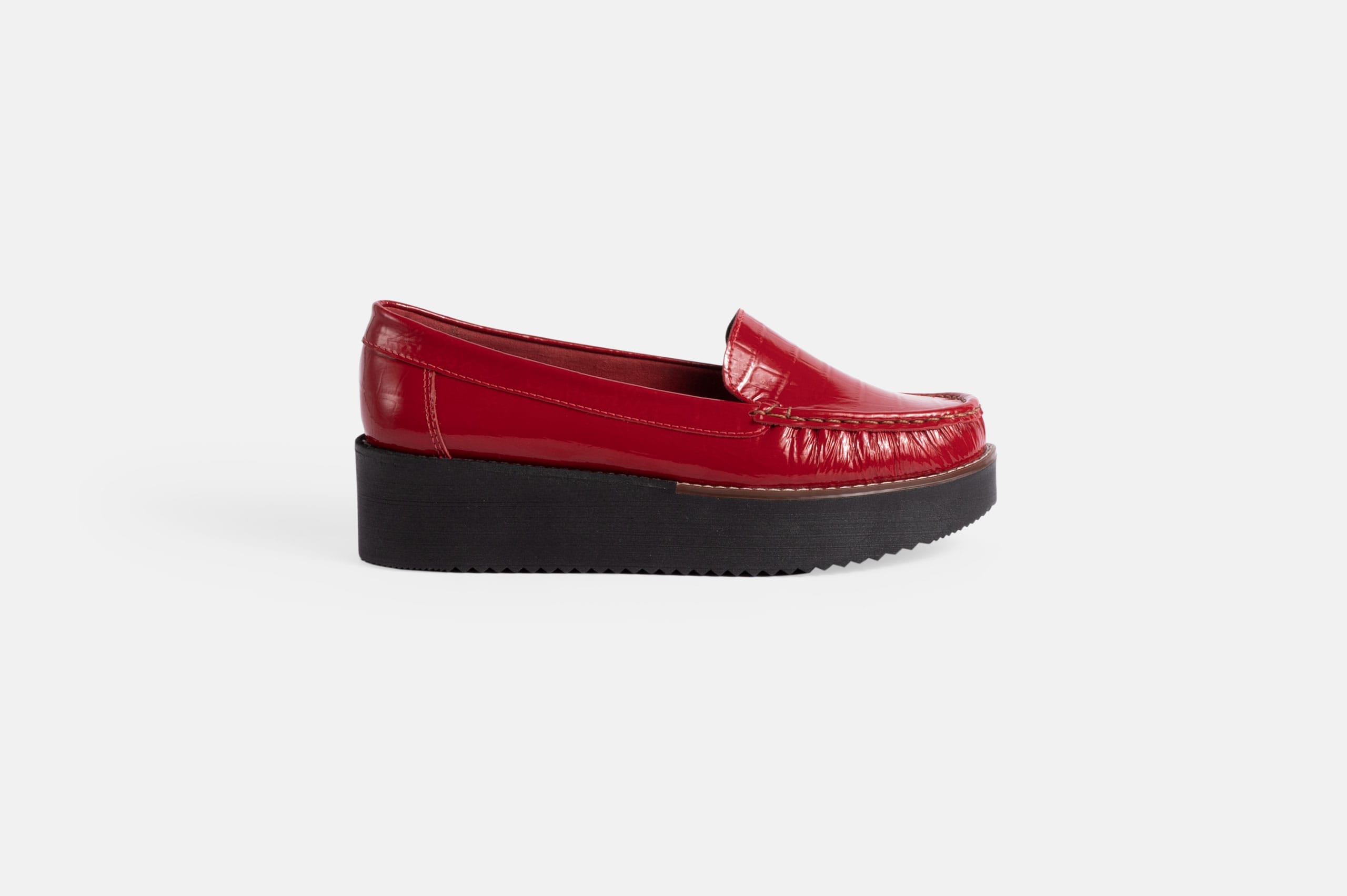 MOCASIN MUJER CUERO CROCO BIGIONI MOC-50 ROJO - 1