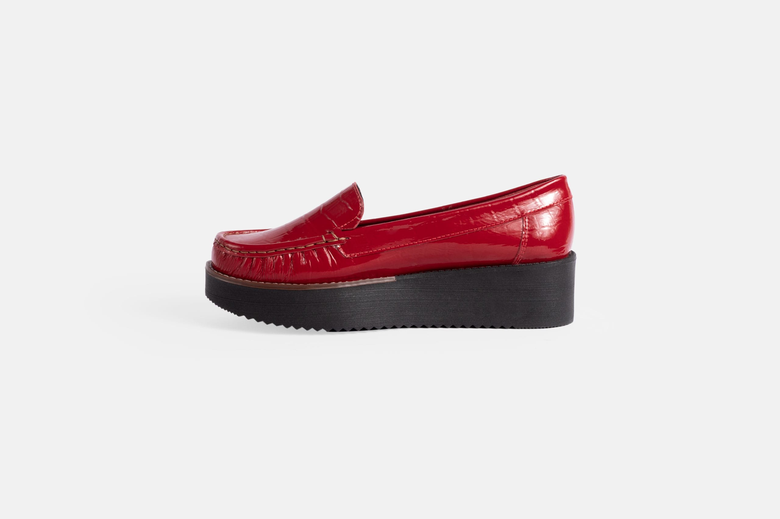 MOCASIN MUJER CUERO CROCO BIGIONI MOC-50 ROJO - 3