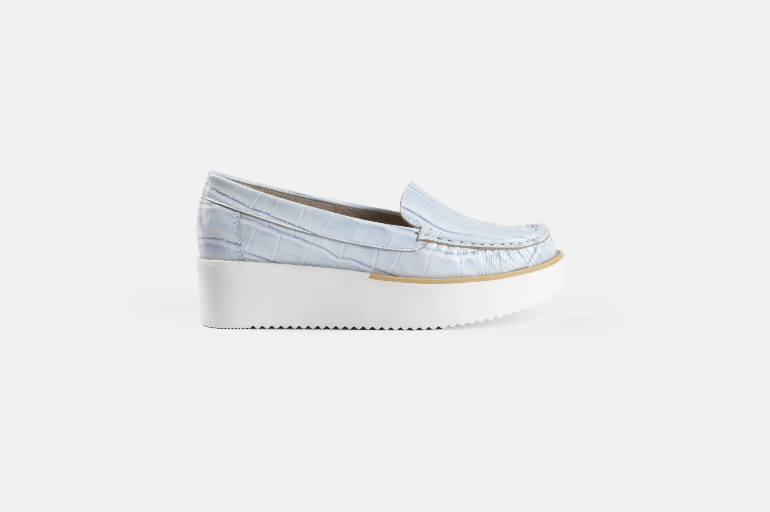 MOCASIN MUJER CUERO CROCO BIGIONI MOC CELESTE - 1