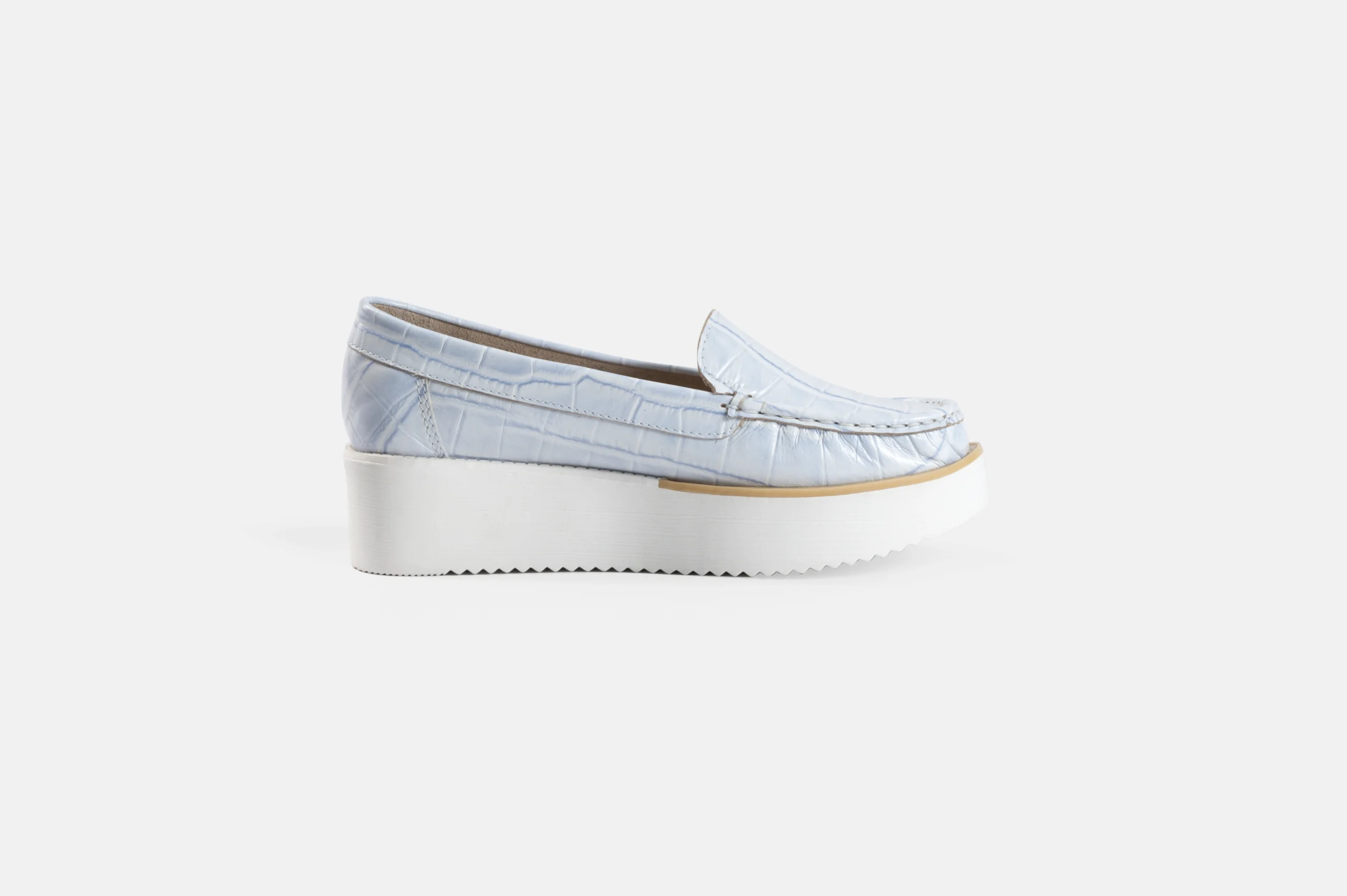 MOCASIN MUJER CUERO CROCO BIGIONI MOC CELESTE - 3