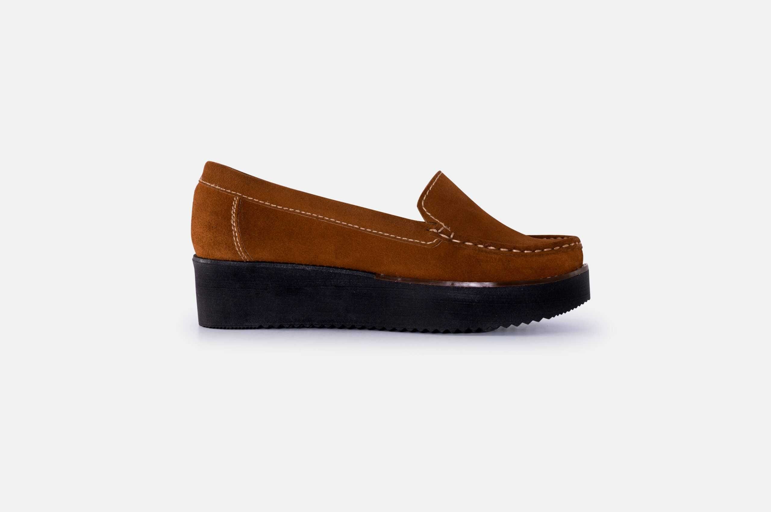MOCASIN MUJER CUERO GAMUZA BIGIONI PLA OCRE - 1
