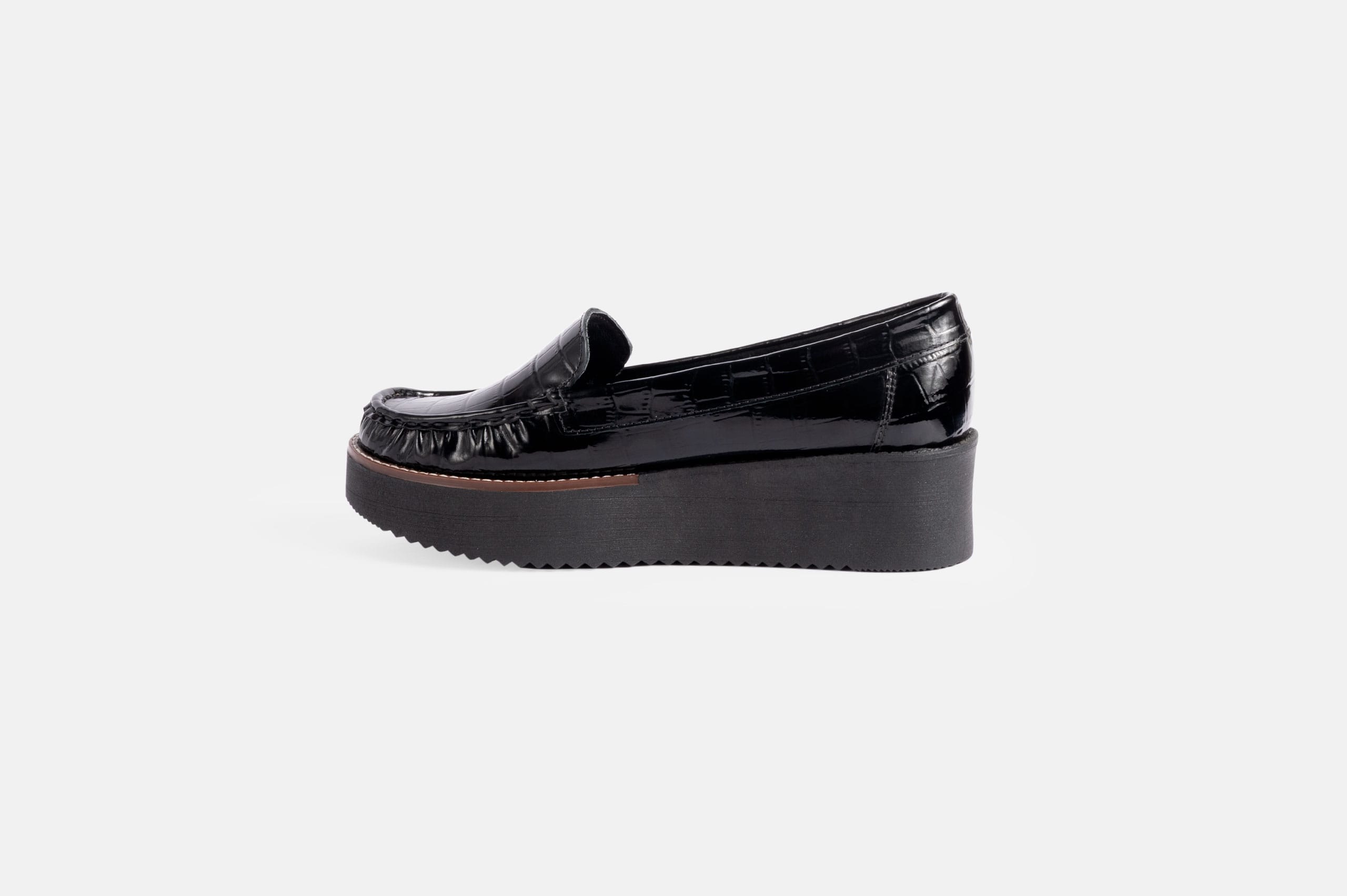 MOCASIN MUJER CUERO CROCO BIGIONI MOC-50 NEGRO - 3