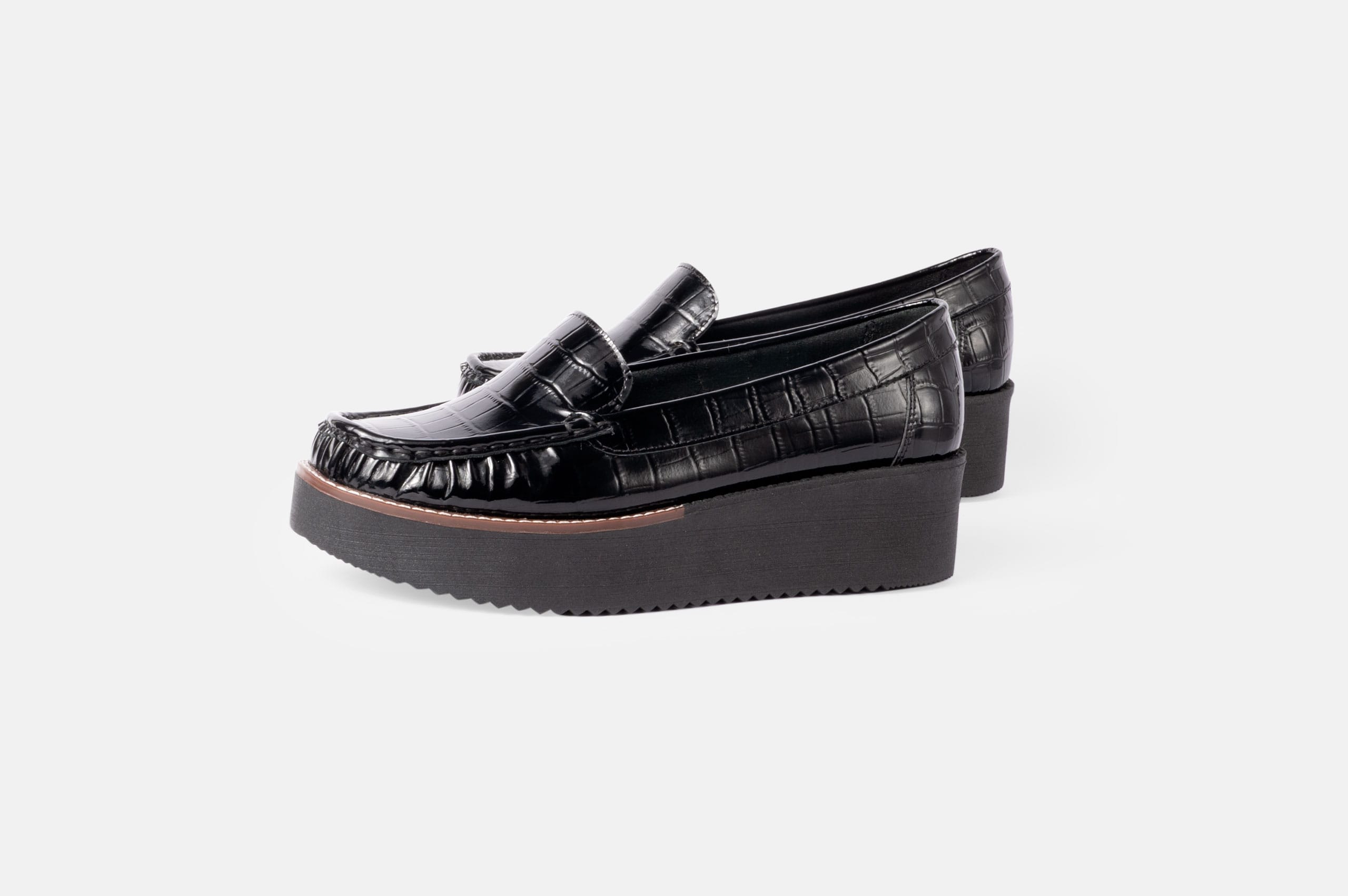 MOCASIN MUJER CUERO CROCO BIGIONI MOC-50 NEGRO - 4