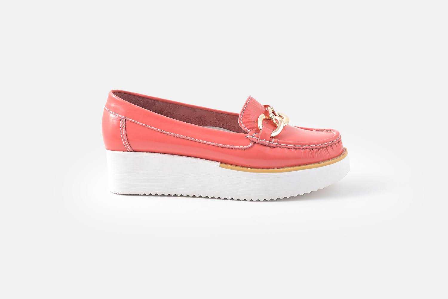 MOCASIN MUJER CUERO CHAROL BIGIONI PLA SALMON - 1