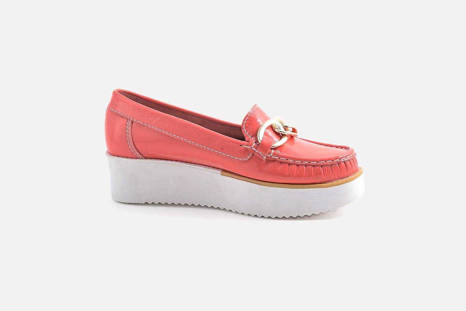 MOCASIN MUJER CUERO CHAROL BIGIONI PLA SALMON - 3
